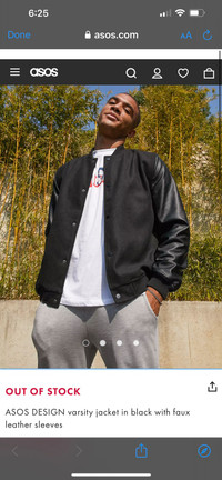 Mens Varsity Jacket size Medium ASOS