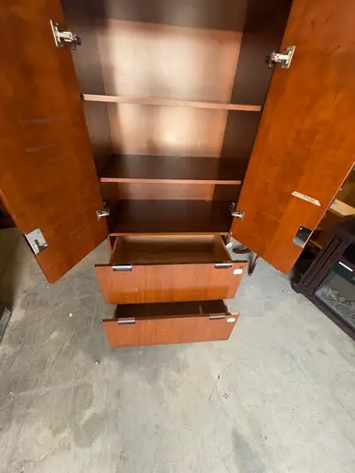 Free delivery used Vintage Wooden Wardrobe with Drawers, View more