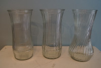 VINTAGE HOOSIER GLASS VASES - 3 DIFFERENT