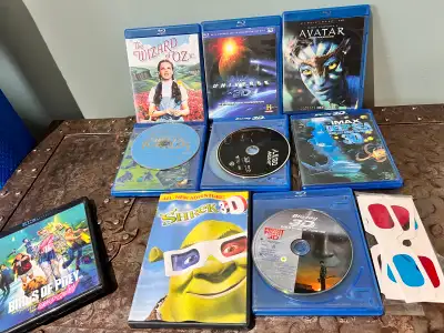 3D Bluray Movies all 7 remaining for 35$ Complete ones for 10$ each Without sleeves for 5$ each ***F...