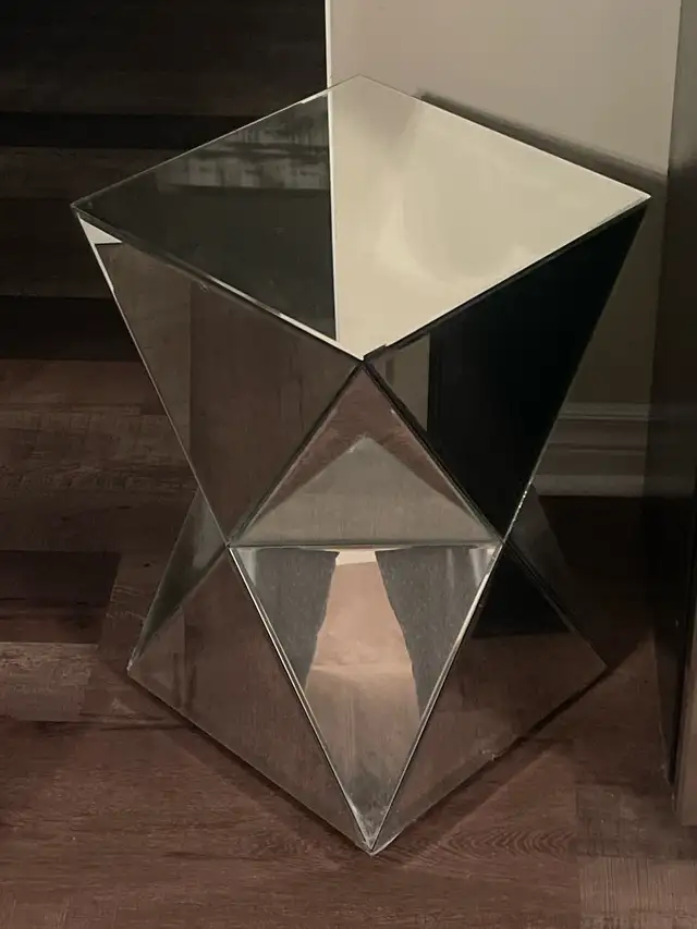 Mirrored Abstract Geometric Accent Table in Other Tables in Oshawa / Durham Region - Image 3