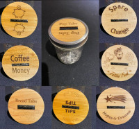 Wooden Savings Jar Lids - Wide Mouth