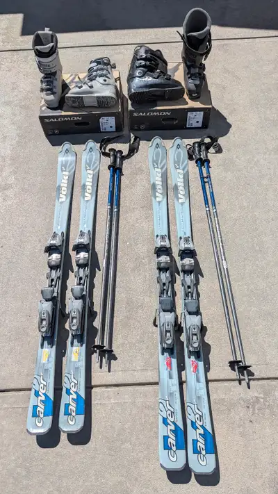 2 Sets of Volkl Skis and 2 Sets of Solomon Ski Books, View more