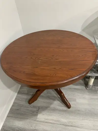 Round Oak Pedestal Dining Table, View more