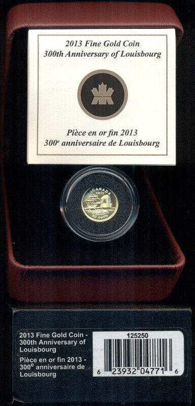 2013 Proof 50-Cent 'Louisbourg' 1/25 oz Gold .9999 Fine in Arts & Collectibles in City of Toronto - Image 2