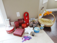 Assortment of Decor Tins, Containers, Boxes & Baskets $32/all