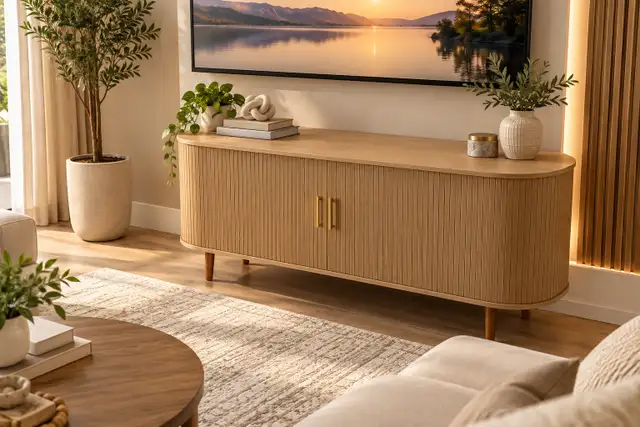 Fluted Media Console Table in TV Tables & Entertainment Units in City of Toronto - Image 4