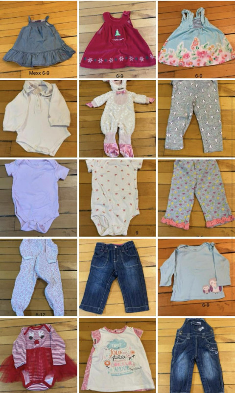 vêtement 6-9 mois 6-12 mois et 9 mois pour fille dans Vêtements - 6 à 9 mois  à Drummondville