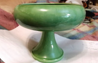 Vintage jadeite ceramic vase made in USA  9" BY 7 1/2"