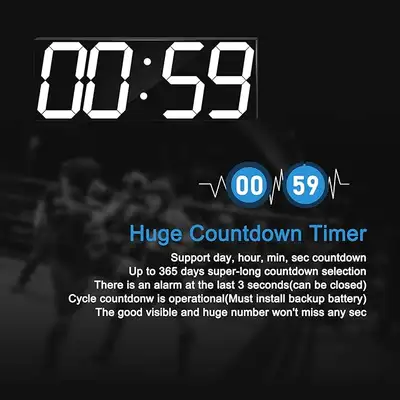 Condition - new Elevate your space with the ultra-modern CHKOSDA 18" digital wall clock. Featuring b...