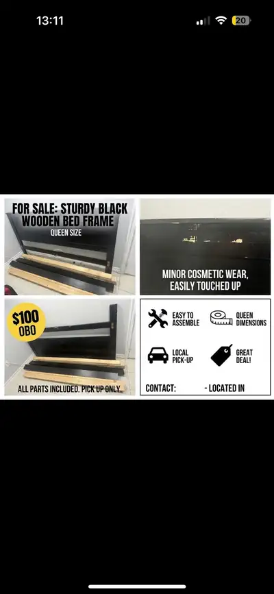 Queen Size Wooden Bed Frame, View more