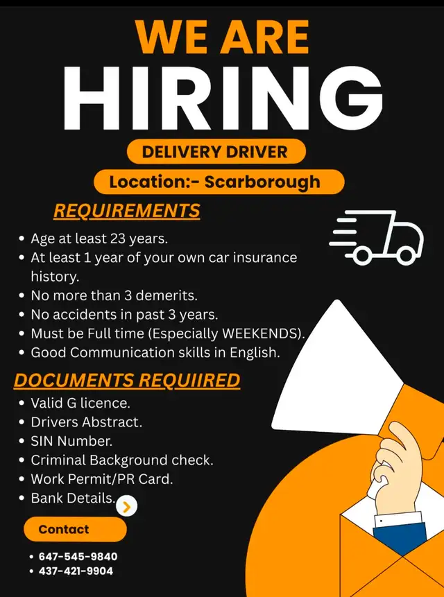 Delivery driver in Drivers & Security in City of Toronto - Image 2