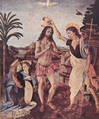 Leonardo Da Vinci The Baptism of Christ by John the Baptist Art