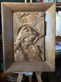 Beautiful hand carved Jesus with cross