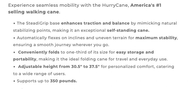 HURRYCANE - The all terrain cane in Health & Special Needs in City of Toronto - Image 2