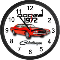 1972 Dodge Challenger (RED) Custom Wall Clock - New - MOPAR