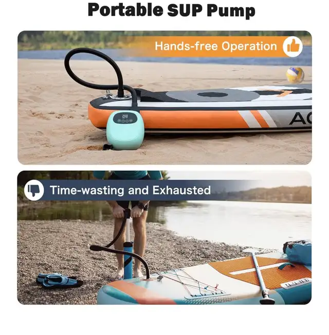 dwndpump Electric Paddle Board Pump, Rechargeable 20 PSI SUP Pum63683077958019123