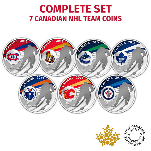2015 $10 NHL - PURE SILVER 7-COIN SET in Arts & Collectibles in Hamilton
