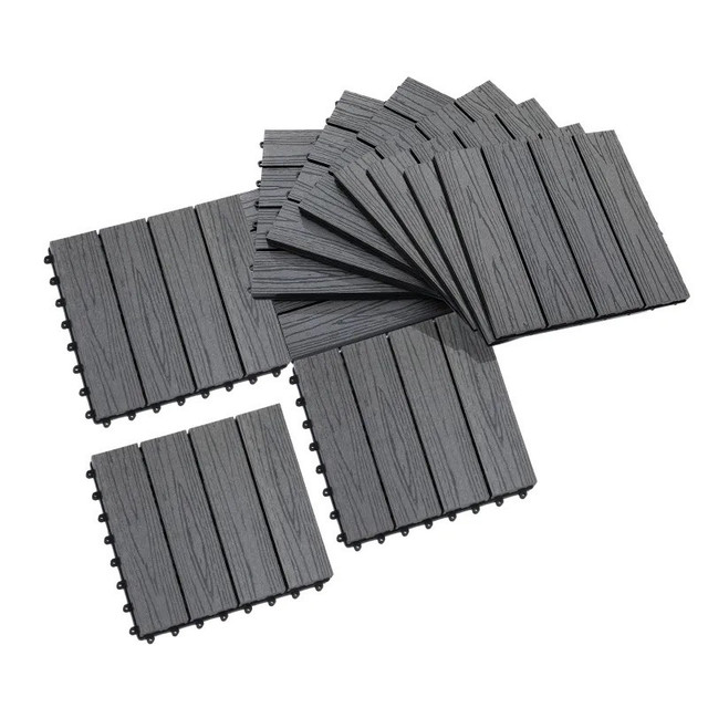 WPC Interlocking Deck Tiles, 11 Pack 12" x 12" Outdoor Tiles, To in Decks & Fences in Markham / York Region - Image 2