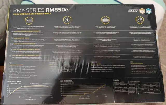 Corsair RMe Series RM850e BNIB PCIE 5.1 ATX 3.1 GOLD 80+62854393211393121