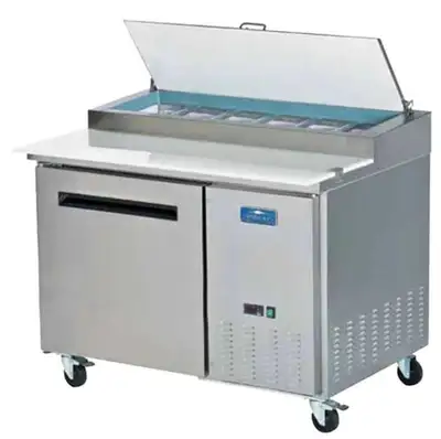 You are viewing a brand new Open Box 1 Door Solid SS Pizza Prep Table Cooler. This pricing is based...