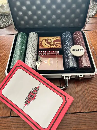Bring the excitement of the casino home with this Sago poker set! While it's been enjoyed in a few f...