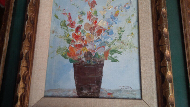 Double Framed Floral Oil Painting, 1965, Alexander Kwartler in Arts & Collectibles in Stratford - Image 2