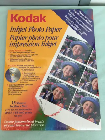 Kodak Inkjet Photo Paper - MADE in USA - 15 SHEETS - NEW-SEALED, View more