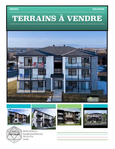 BIENTÔT MONTÉRÉGIE PROJET TERRAINS MULTI-PLEX ADMISSIBLE PROGRAMME SELECT APH DEVMAR.CA CAROLINE