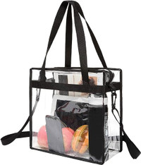 Clear bags Stadium Approved Clear Tote with Zipper Messenger