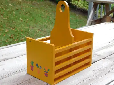 Vintage Retro Utensil Caddy/Holder with Carrying Handle, View more