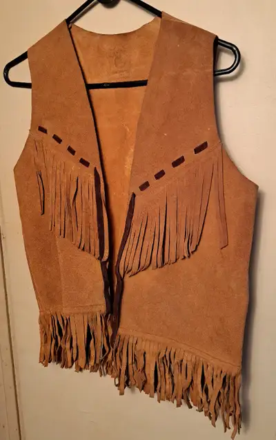 Fringed Suede Vest-Mens circa 1972, View more