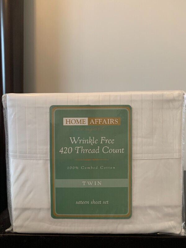 Twin Size 100% Combed Cotton Sateen Sheet Set in Bedding in City of Toronto - Image 4