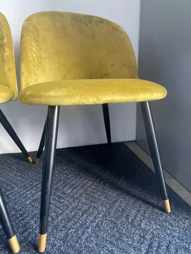2 NEW Yellow Velvet Dining Chairs    in Chairs & Recliners in London - Image 7