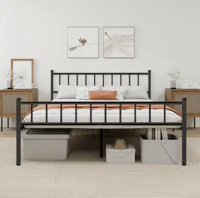Metal Platform Queen Bed Frame with Headboard, View more
