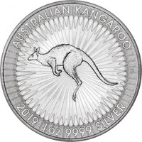 2019 PERTH MINT KANGAROO 1oz PURE SILVER COIN in capsule