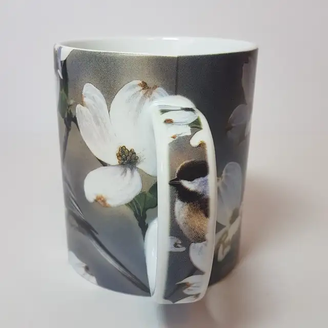 "Springtime Chickadees" by Russell Cobane Reflective Art Mug in Kitchen & Dining Wares in St. Albert - Image 5