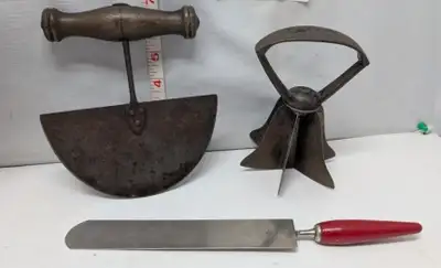 3 VINTAGE FOOD CHOPPERS / KITCHEN UTENSILS, View more