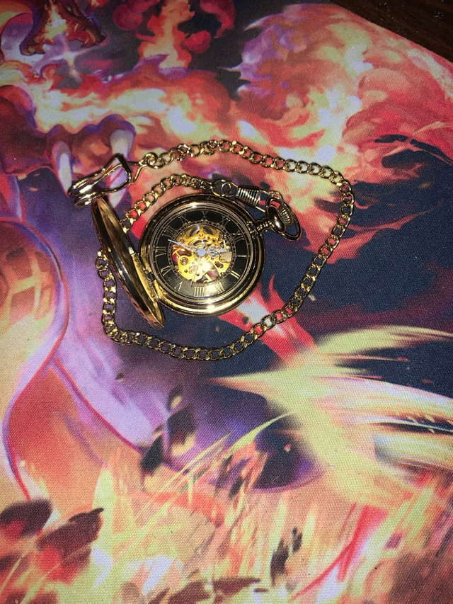 Gold Plated Engraveable Pocket-Watch with Chain in Jewellery & Watches in City of Toronto