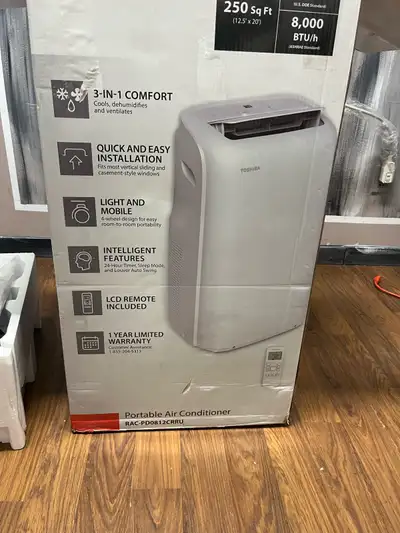 Toshiba Portable Air Conditioner RAC-PD0812CRRU, View more