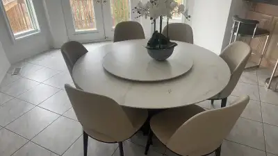 Dining Table Set (Marble Style + 6 Chairs), View more