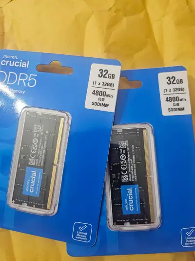 ddr5 sodimm laptop memory ram 32gb 16x2 or 64gb 32x2, View more