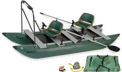 375fc Fold Cat pro package Inflatable Fishing boat see all spec at https://www.seaeagle.com/inflatab...