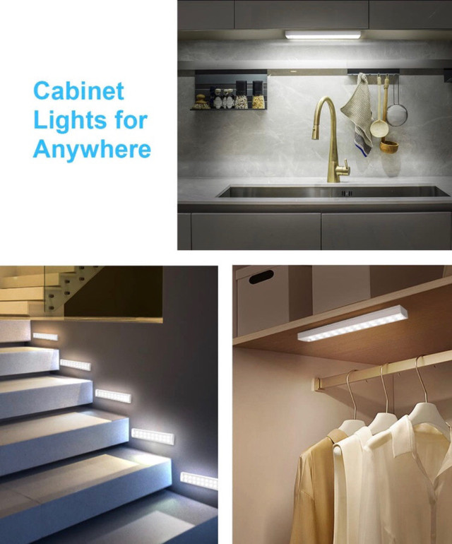 New Under Cabinet Lights,3 Pack Motion Sensor Closet Lights, Rec in Other in Markham / York Region - Image 4