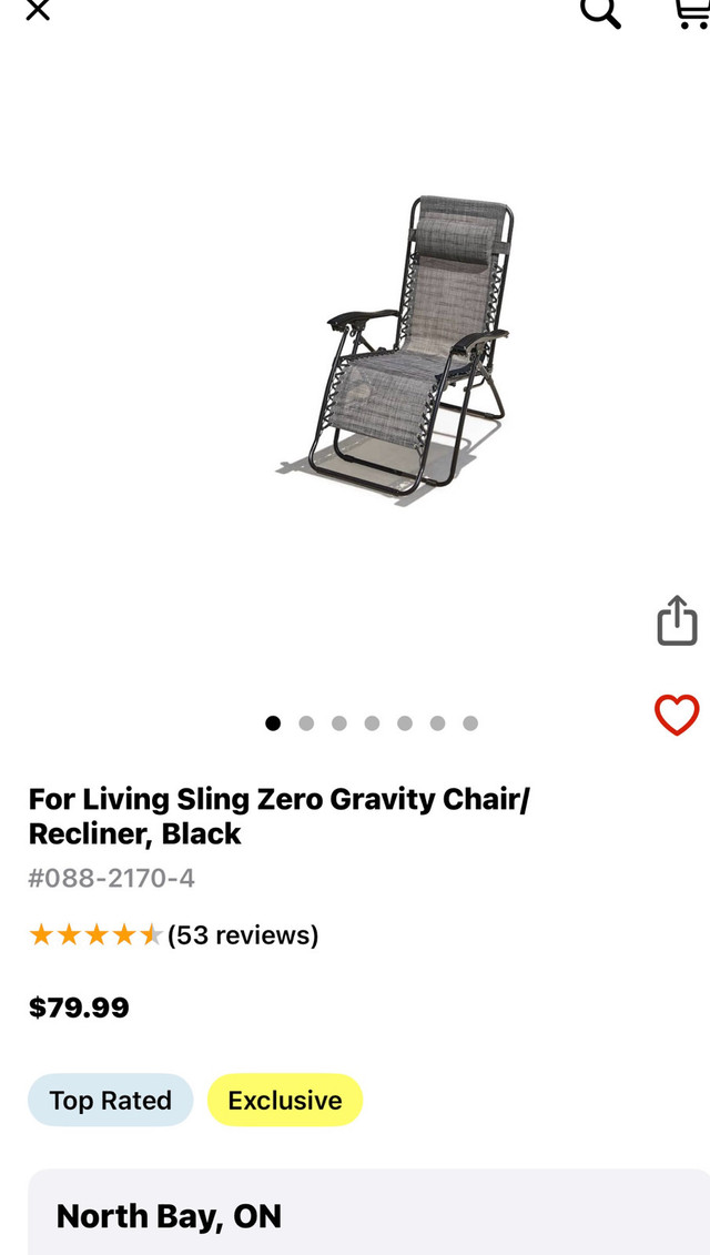 Gravity chairs in Patio & Garden Furniture in North Bay