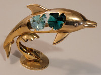 Crystocraft Gold Plated Dolphin Swarovski Crystal Elements