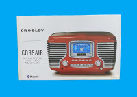 Crosley CR612B-RE Corsair Tabletop AM/FM Bluetooth Radio