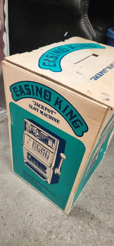 Vintage Waco “Casino King” Slot Machine Bank W/Orginal Box made in Japan. Casino king jackpot slot m...