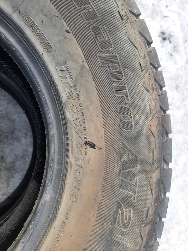 4 265 75R16 HANKOOK DYNAPRO AT2 in Tires & Rims in Whitehorse - Image 3