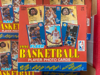 1991 92 Fleer Basketball Unopened Box 24 Jumbo 53 card Packs!